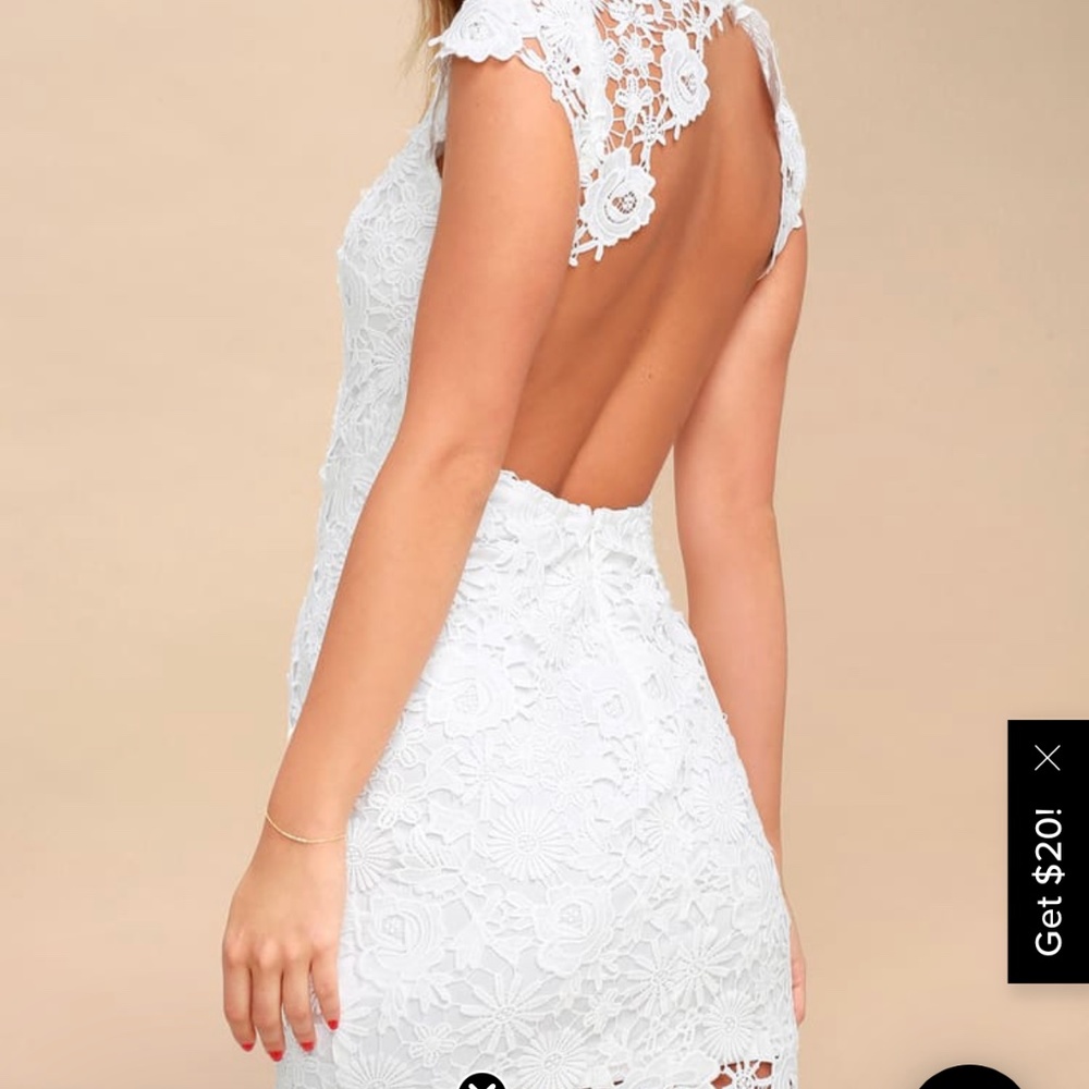 Lulus Romance Language White Backless Lace Dress